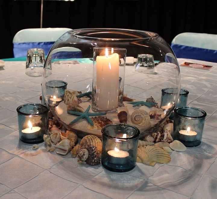 Ideas inspiración: Centros de mesa para una boda en playa - 8