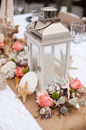 Ideas inspiración: Centros de mesa para una boda en playa - 12
