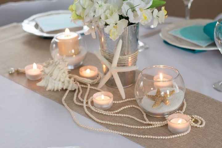 Ideas inspiración: Centros de mesa para una boda en playa - 13