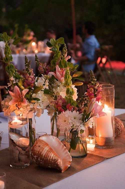 Ideas inspiración: Centros de mesa para una boda en playa - 28