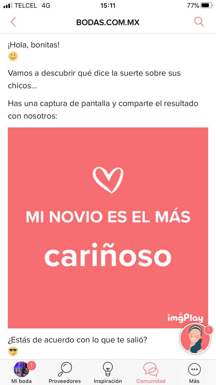 Haz captura de pantalla para descubrir cómo es tu novio - 1