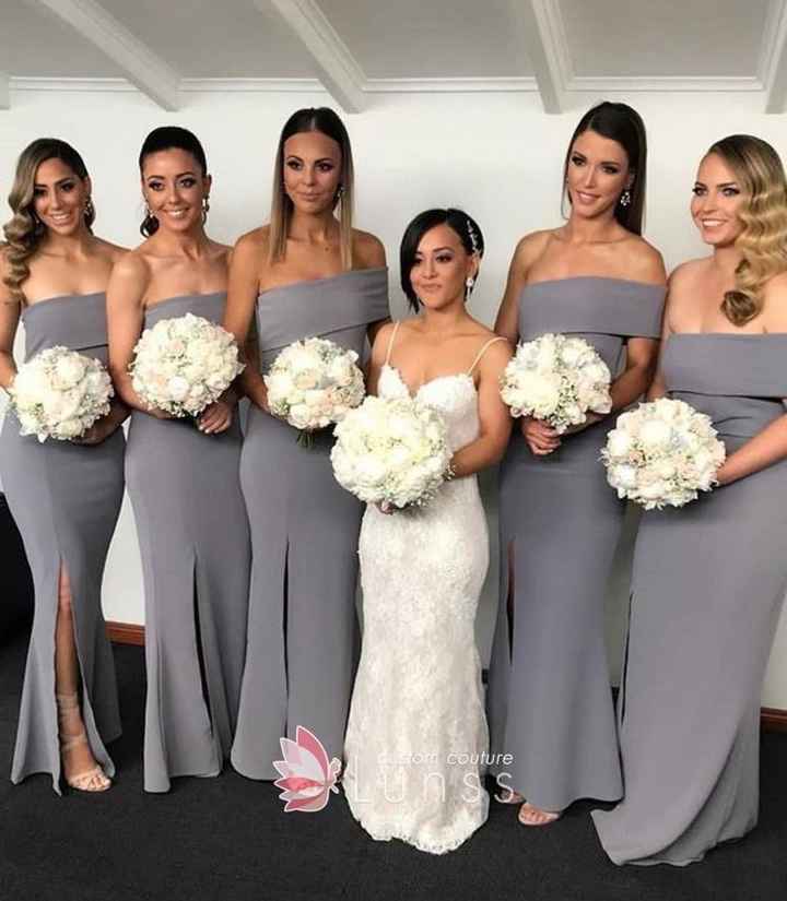 Colores: Vestidos de dama en color gris ✨ - 3