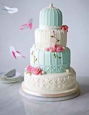 Pastel con pájaros