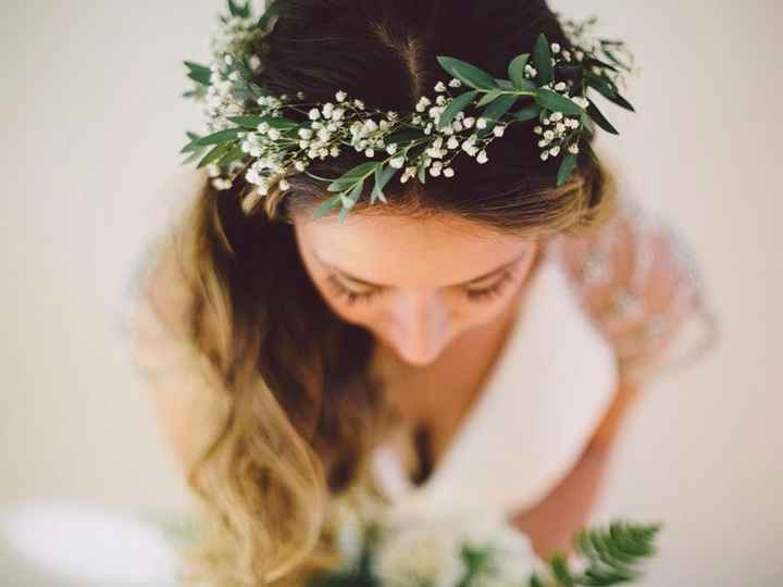 Corona de flores novia