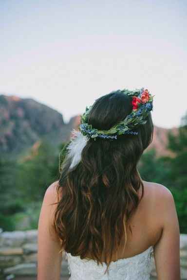 Corona de flores novia