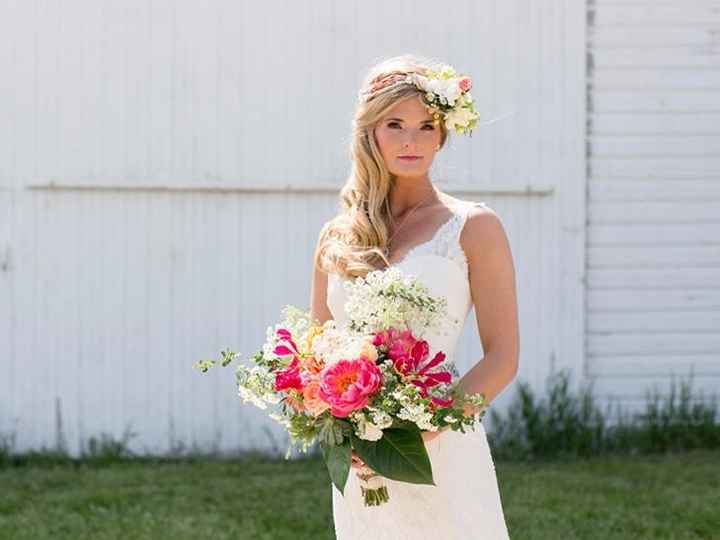 Corona de flores novia