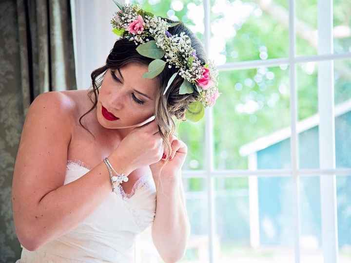 Corona de flores novia