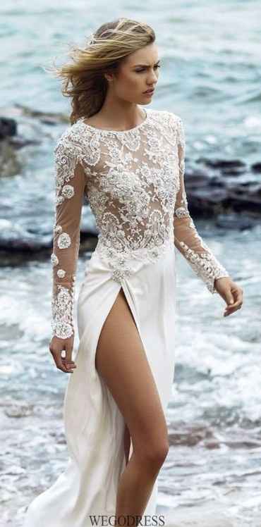Vestido de novia en la playa