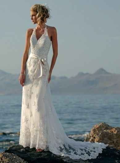 Vestido de novia en la playa