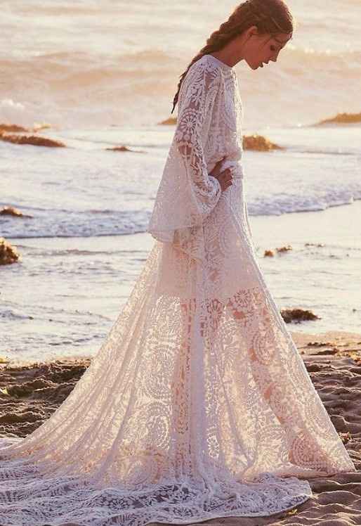 Vestido de novia en la playa