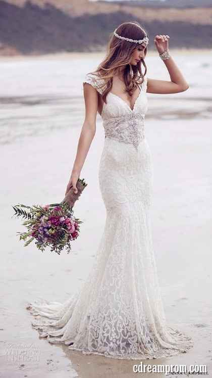 Vestido de novia en la playa