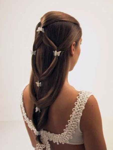 Novia con el pelo liso