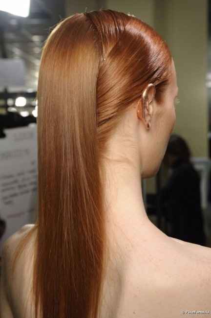 Novia con el pelo liso