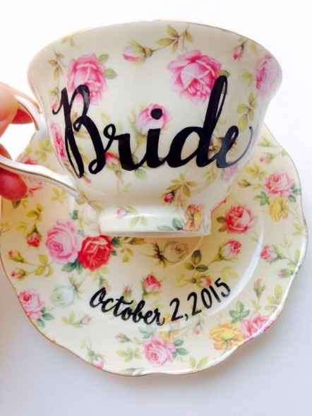 Tazas de té en una boda