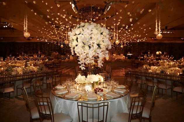 Decoración glamurosa para boda