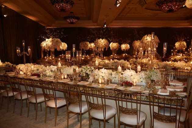 Decoración glamurosa para boda