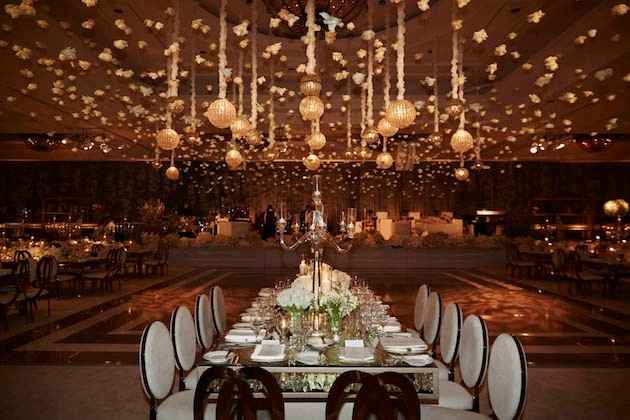 Decoración glamurosa para boda