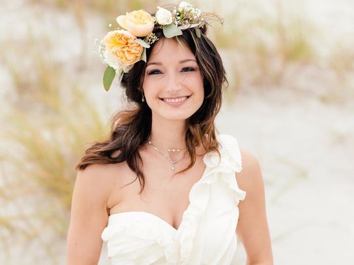 Corona de flores novia