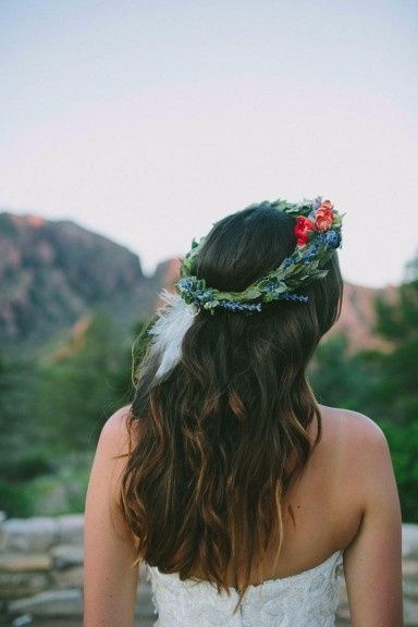 Corona de flores novia