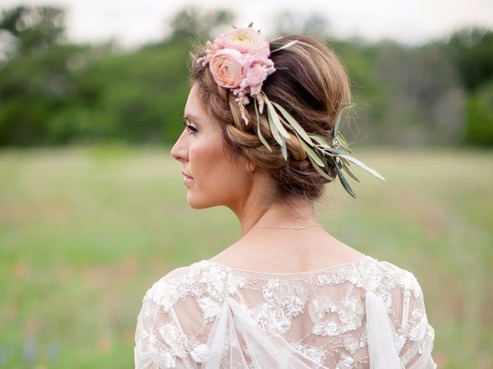 Corona de flores novia