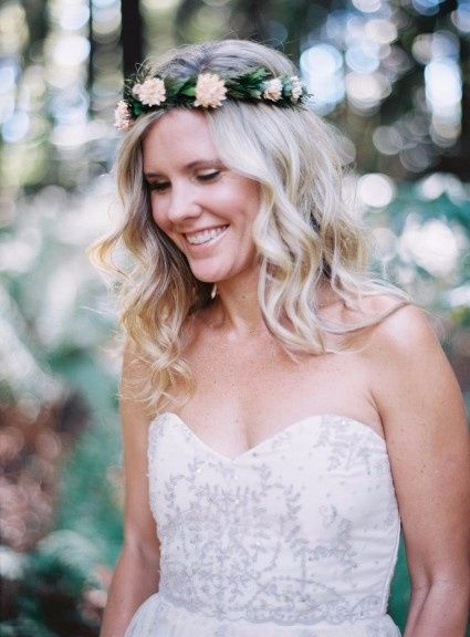 Corona de flores novia
