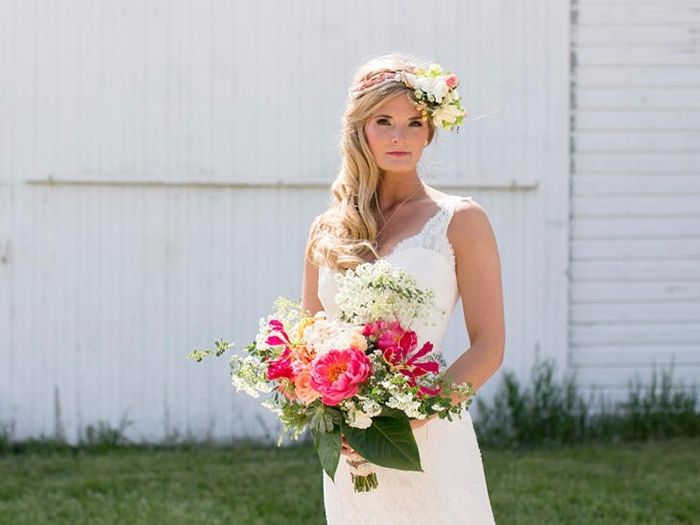 Corona de flores novia