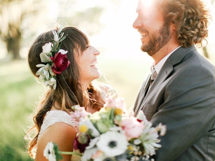 Corona de flores novia