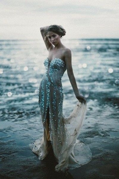 Vestido de novia en la playa
