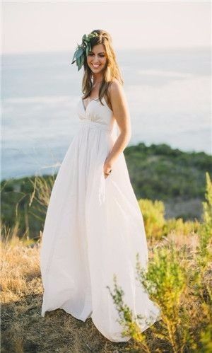 Vestido de novia en la playa