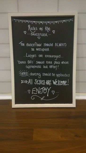 Reglas de la pista de baile boda