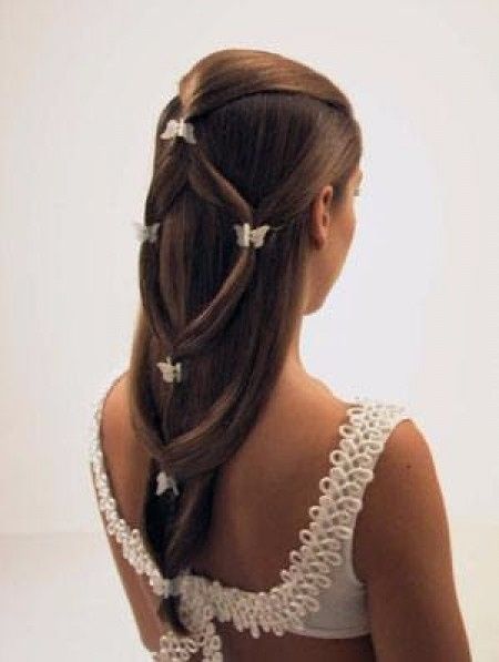 Novia con el pelo liso