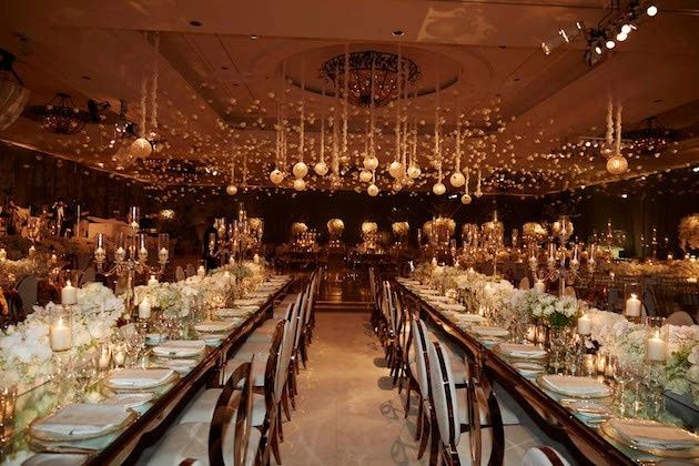 Decoración glamurosa para boda