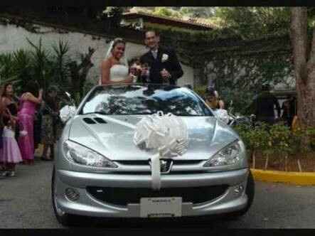 Decoracion para el auto de la boda - 1