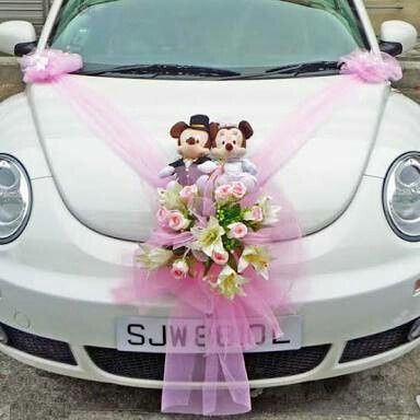 Decoracion para el auto de la boda - 2