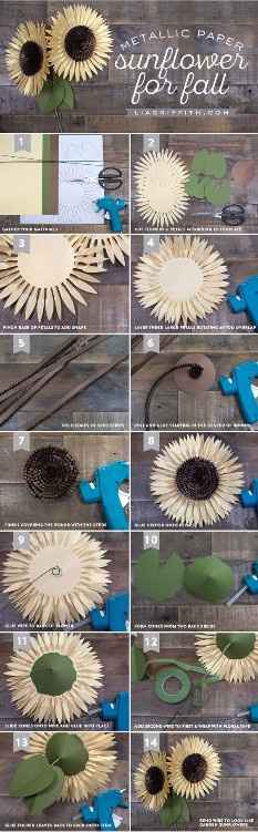 PAso a paso de como hacer girasoles
