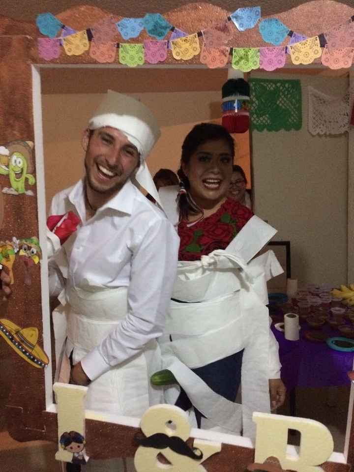 El vestido de novia y yo de novio!