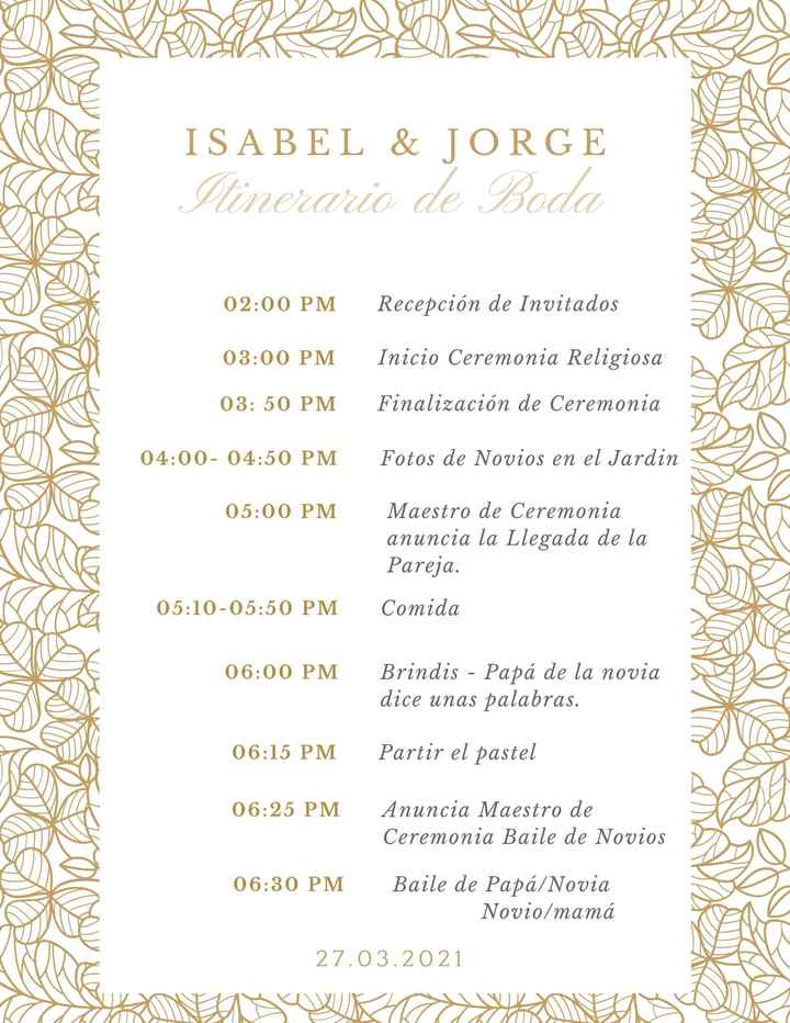Itinerario en la recepción - 1