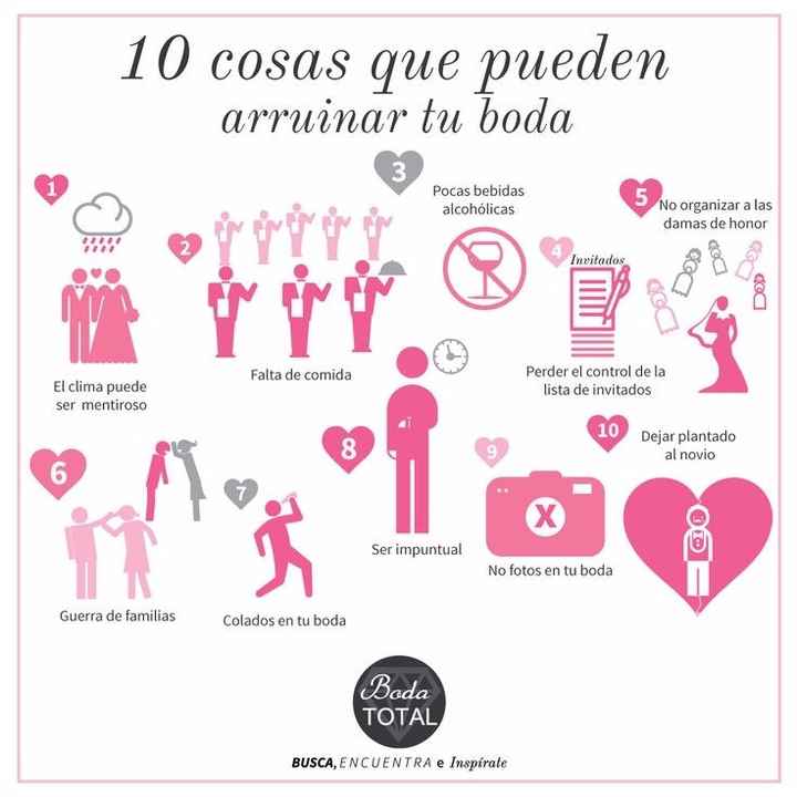 10 cosas que pueden arruinar tu boda