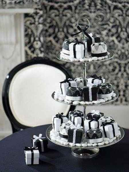 Pastel blanco y negro