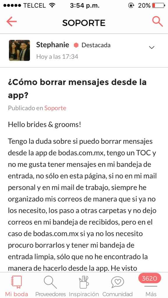 ¿Cómo borrar mensajes desde la app? - 1
