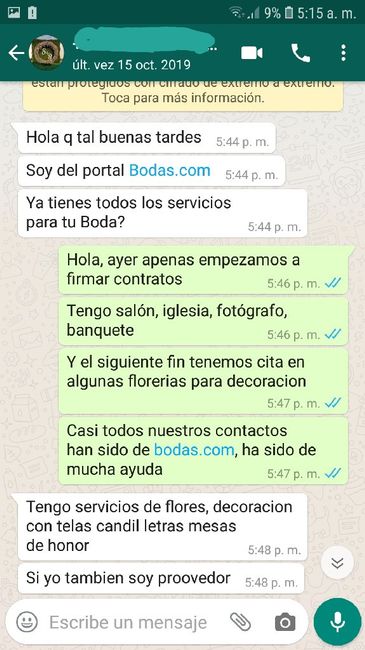 Mi experiencia con proveedor - 1