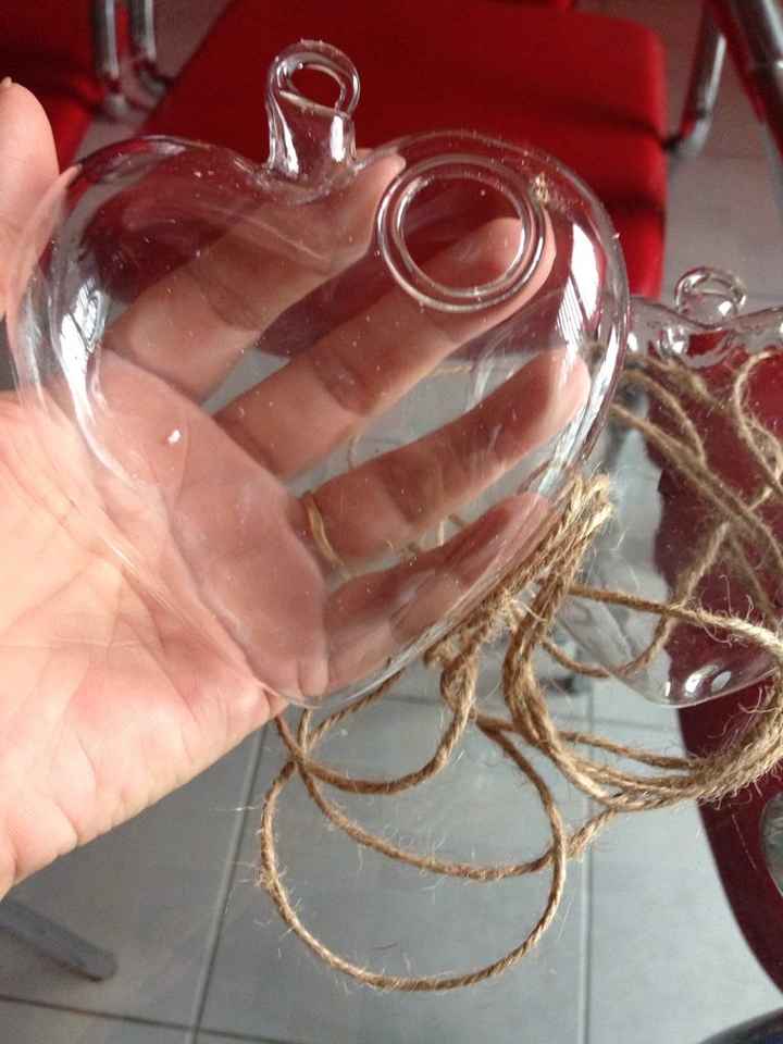 Adornos de corazones de cristal - 1