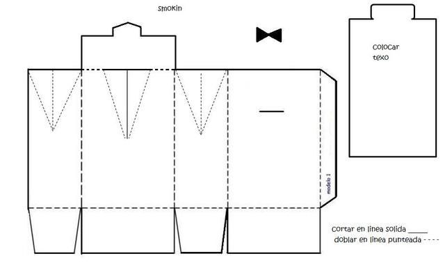 Molde para caja de esmokin novio