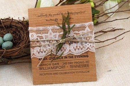 invitacion en madera para boda