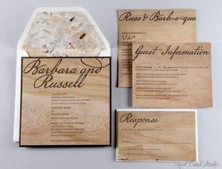 invitacion en madera para boda