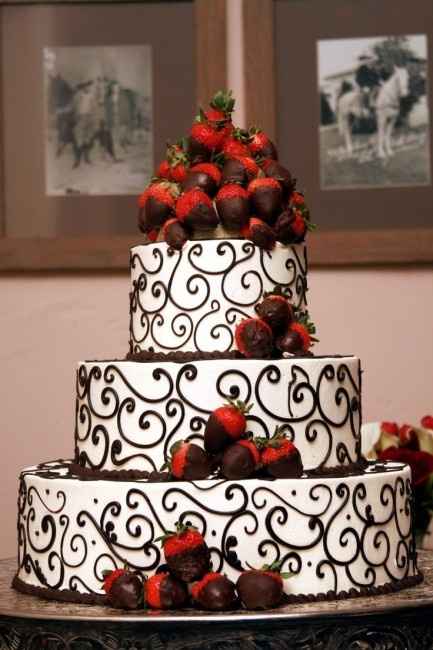 pastel con fresas