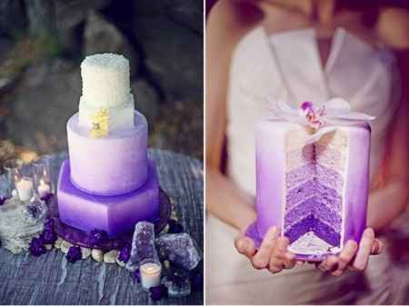 pastel color morado en ombré