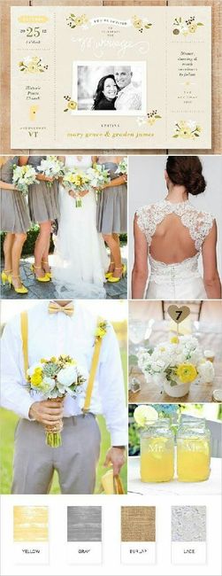 Tema de boda amarillo, verde y gris - 2