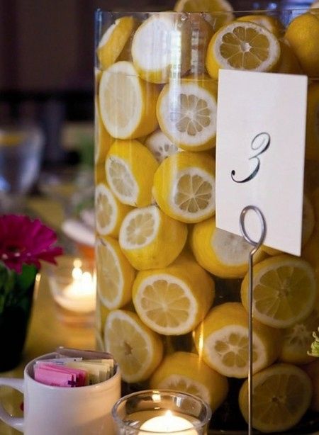 centro de mesa con limas