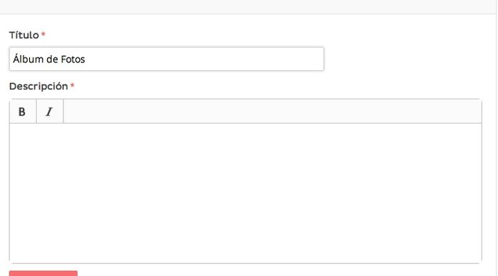 ayuda en album en sitio web